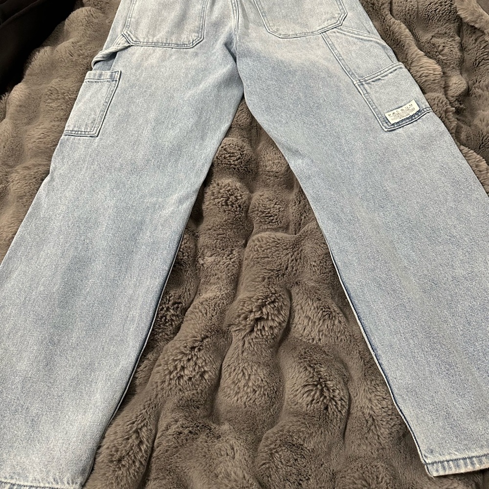 PacSun Blue Cargo Jeans with Utilitarian Design